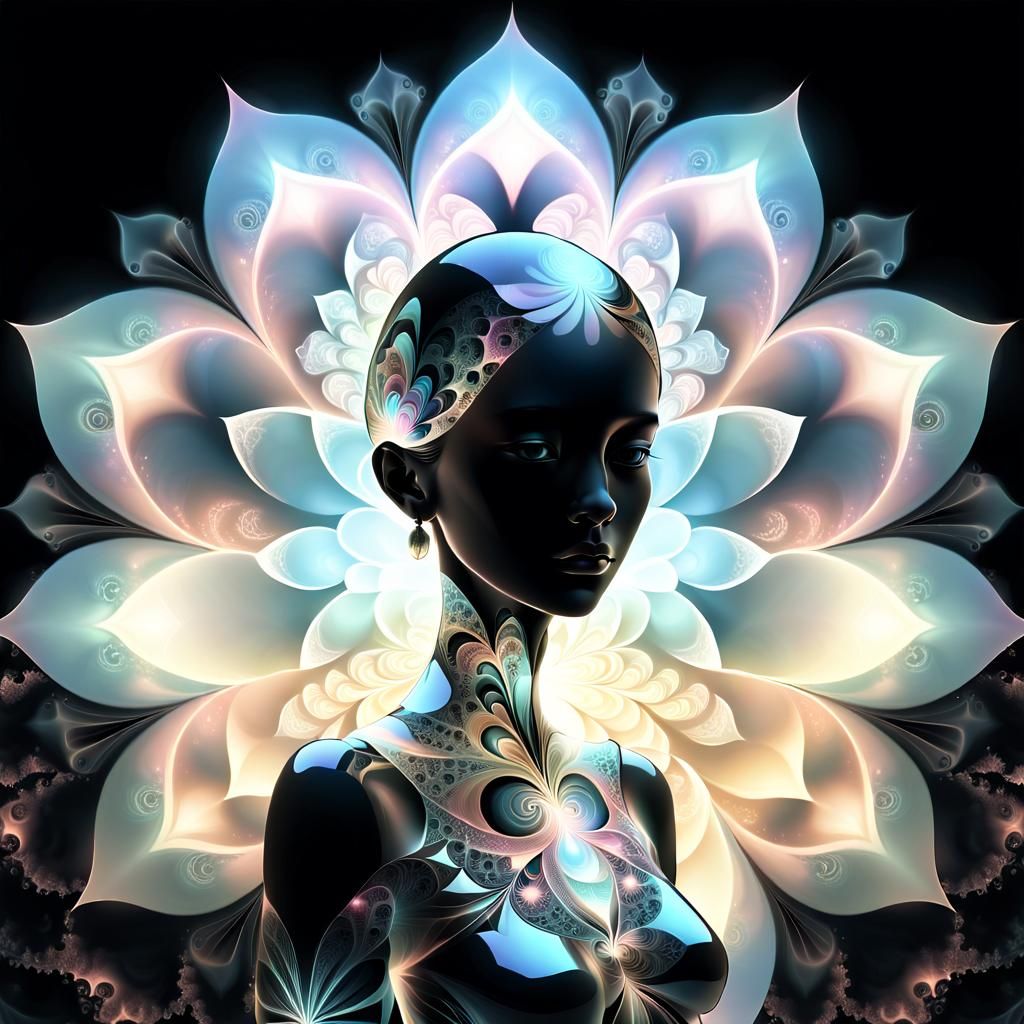 Fractal Being in Digital Surrealism Dreamscape