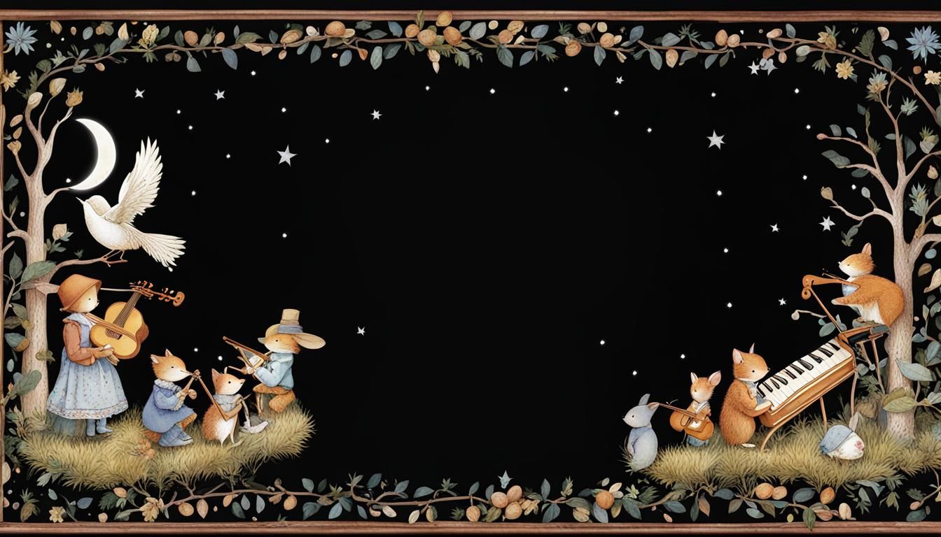 Charming Woodland Critters' Moonlit Concert