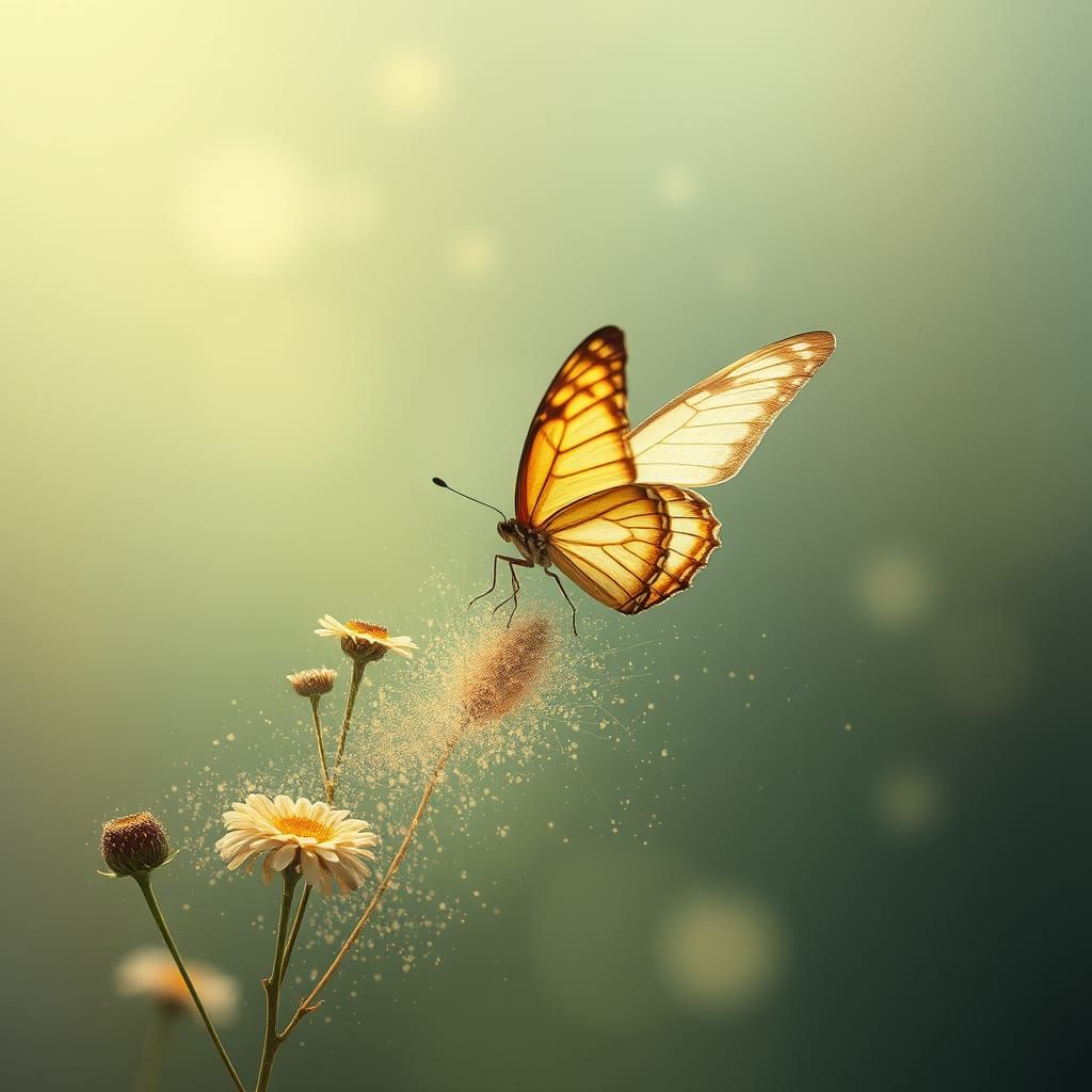 The fluttering butterfly -
I feel like myself
A creature of dust (Kobayashi Issa)