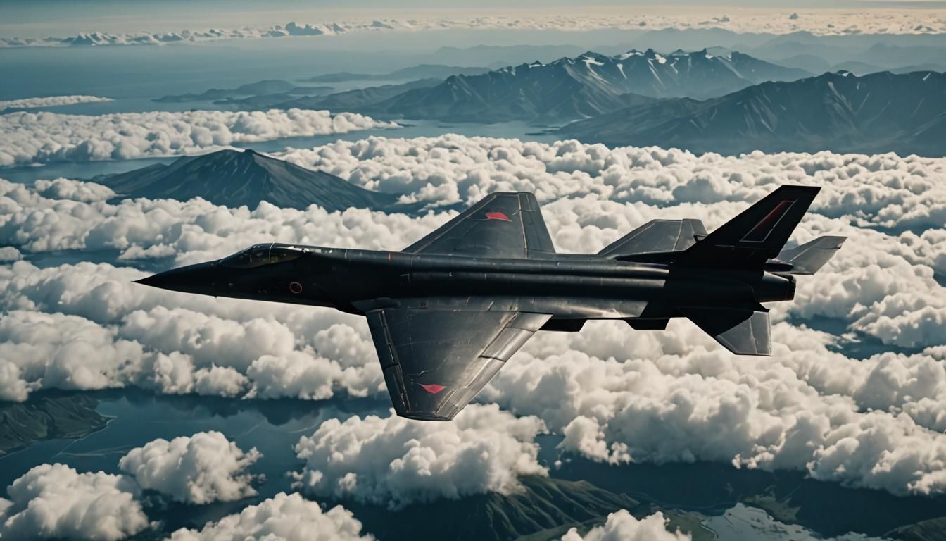 SR-71 Jet Soaring Over Aleutian Islands