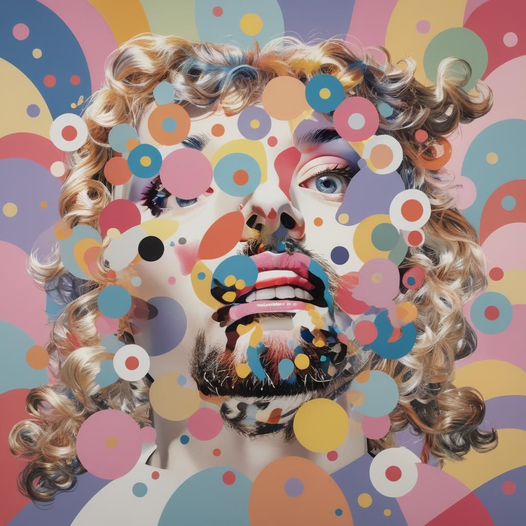 Hyperrealistic Portrait in the Style of Silkscreen Prints