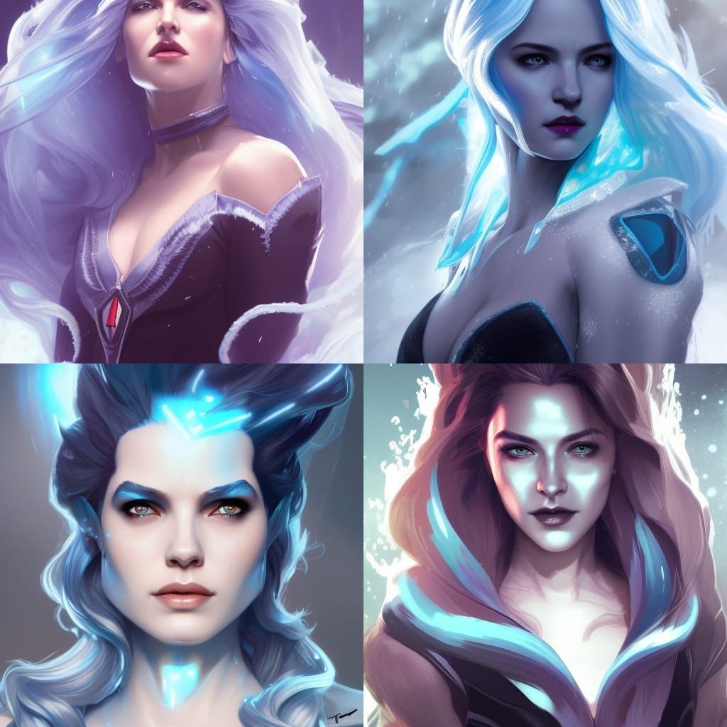 Ice Queen Portrait in Hyperdetailed Style
