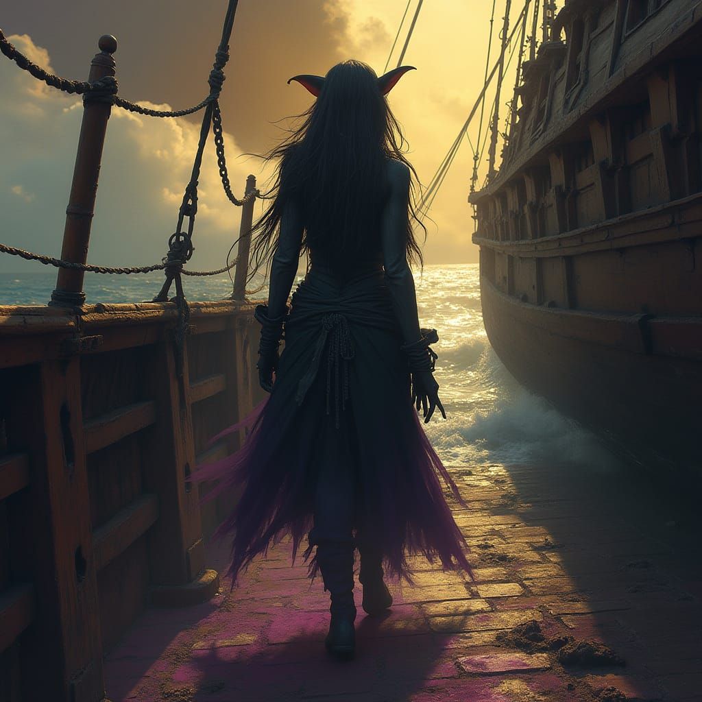 Ethereal Pirate Elf Bound to Haunted Ship