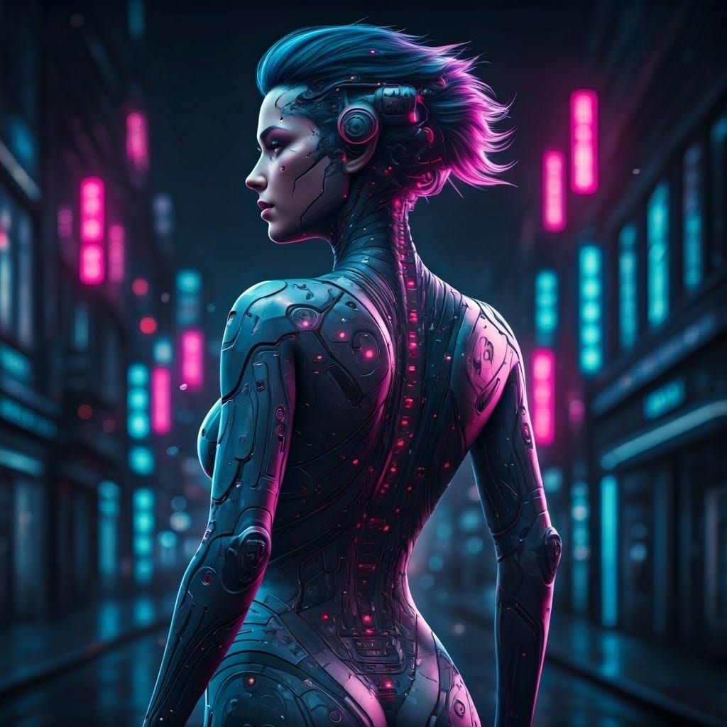 Cyberpunk Goddess in Elegance