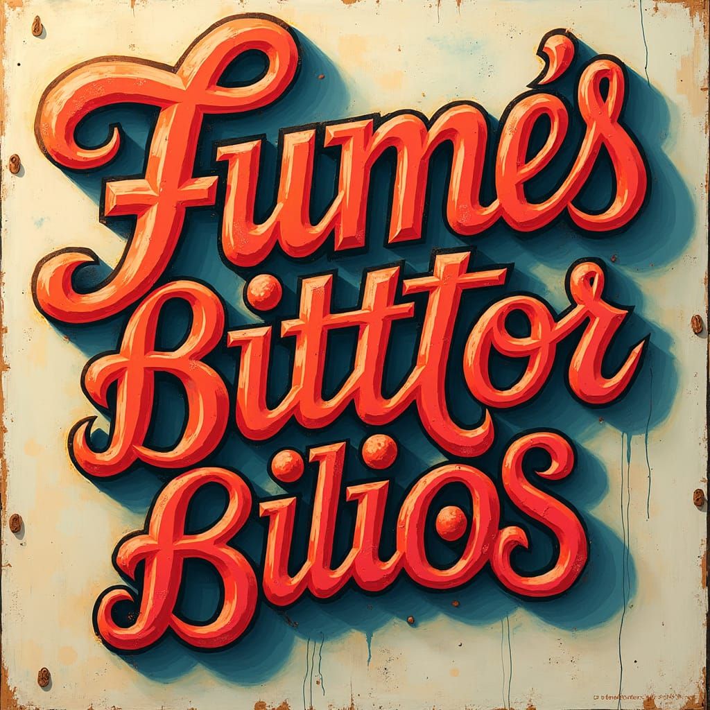 Lettering Art Image with Intertwined Words and Letters