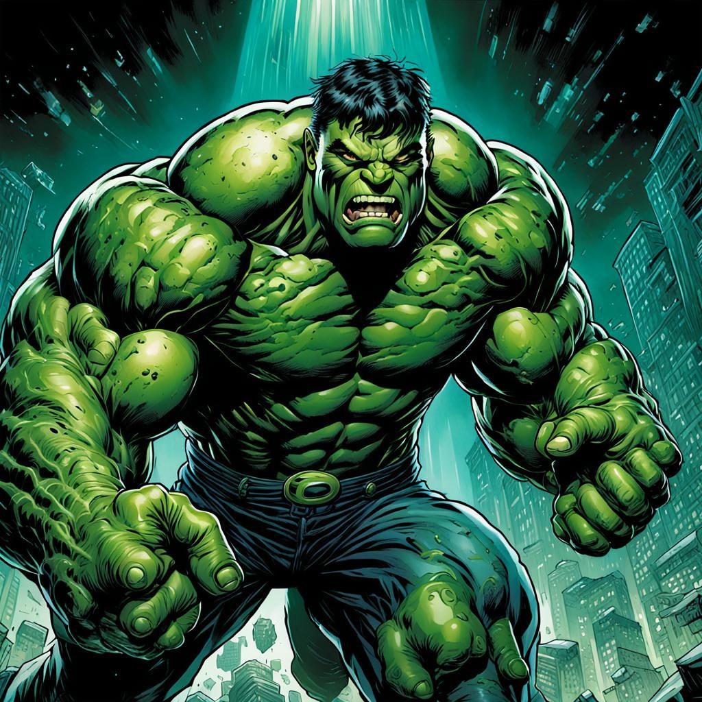 The Hulk: Comic Book Art Illustration