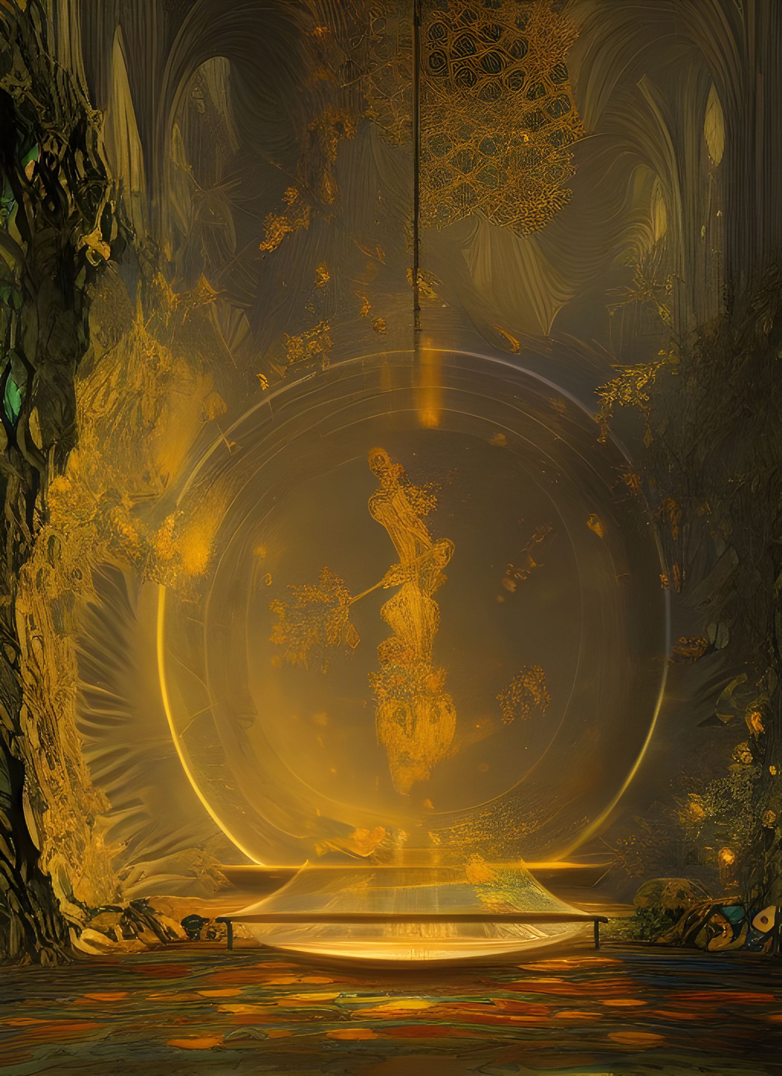 Surreal Stone Inlay Saying Good Night World