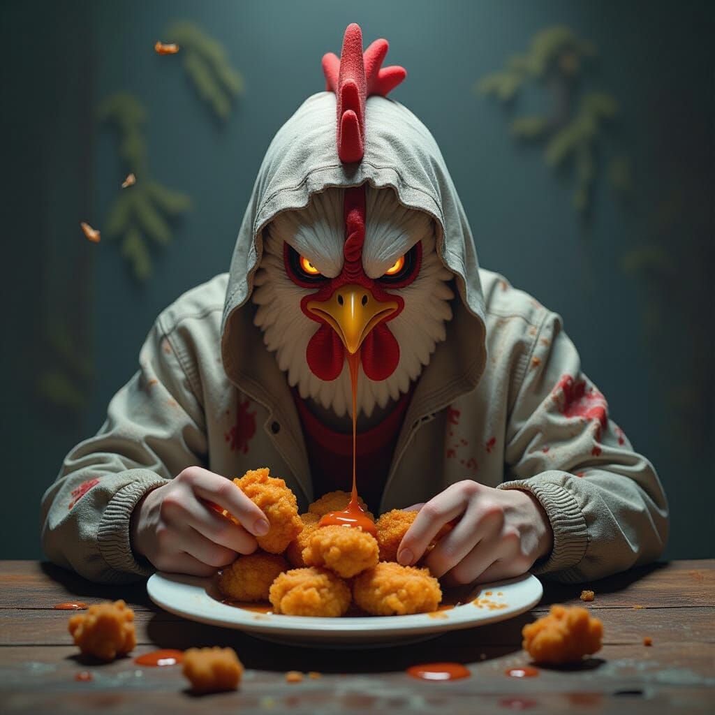 Chicken Nugget Cannibals in Dark, Gritty Style