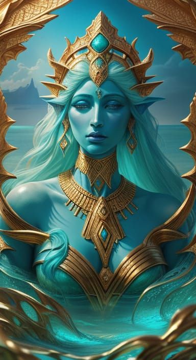 Tiamat Rises: Mythological Fantasy Art Portrait