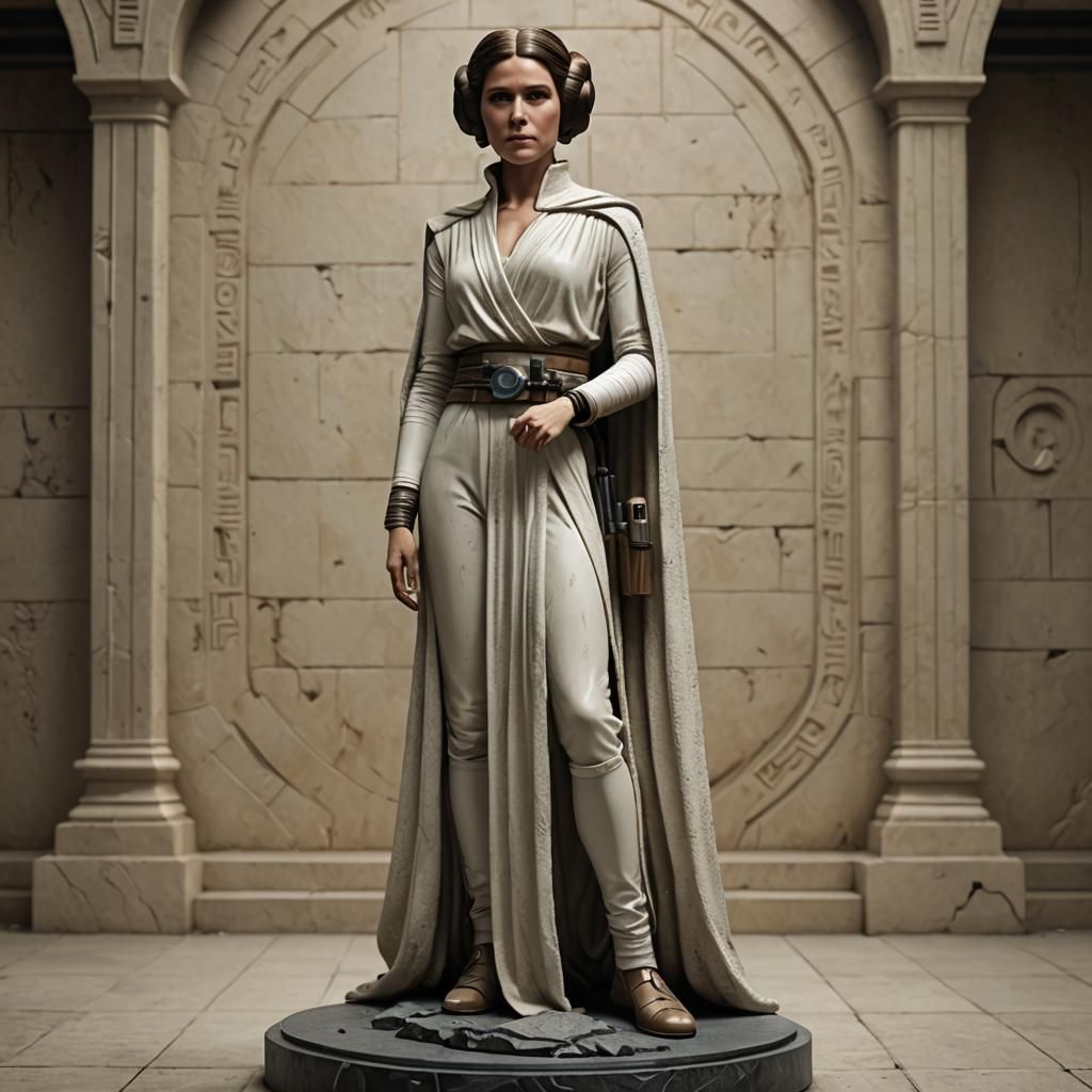 Young Leia Statue in Classical Sculpture Style