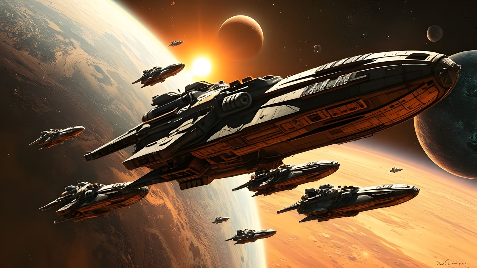 Galactic Battle Scenes in Digital Matte Painting