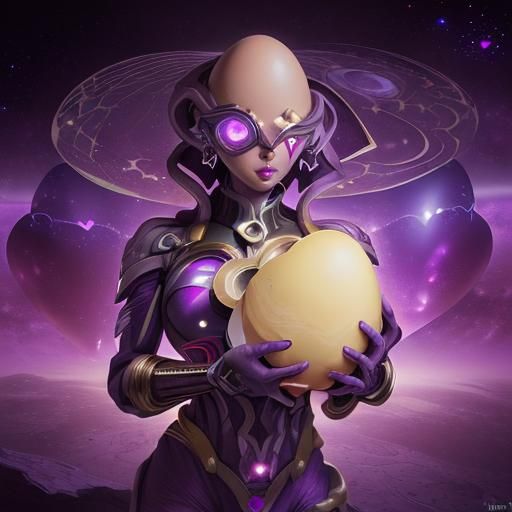 Cosmic Egg with Infinity Heart: Fantasy Concept Art