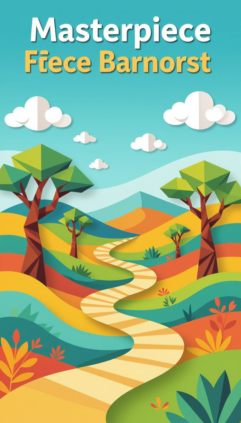 Papercraft African Landscape Inspired by Origami