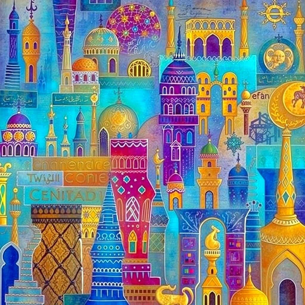 Magical Multicoloured Arabian Nights City