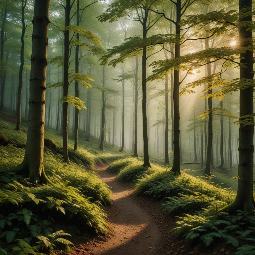 Nationalpark Jasmund Forest in Golden Light