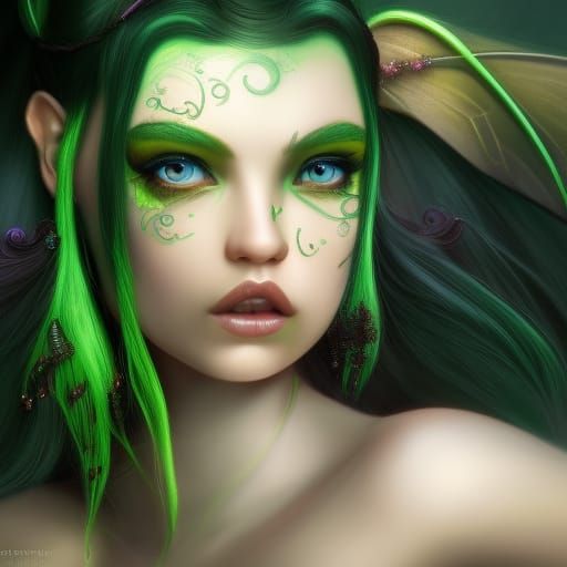 Fantasy Fairy with Intricate Details, Digital Art