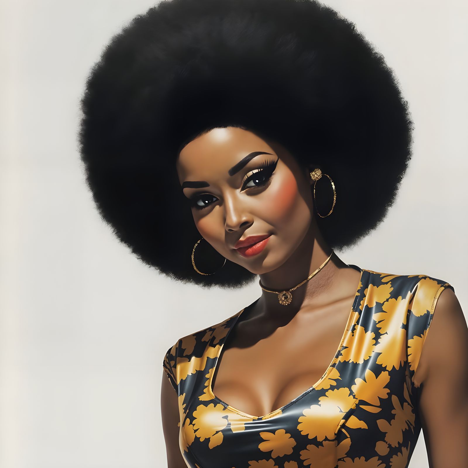 Elegant Mod Woman in Blossoming Park