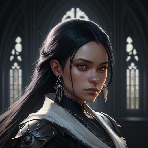 Jenna Ortega as Wednesday: Hyper-Realistic Gothic Portrait