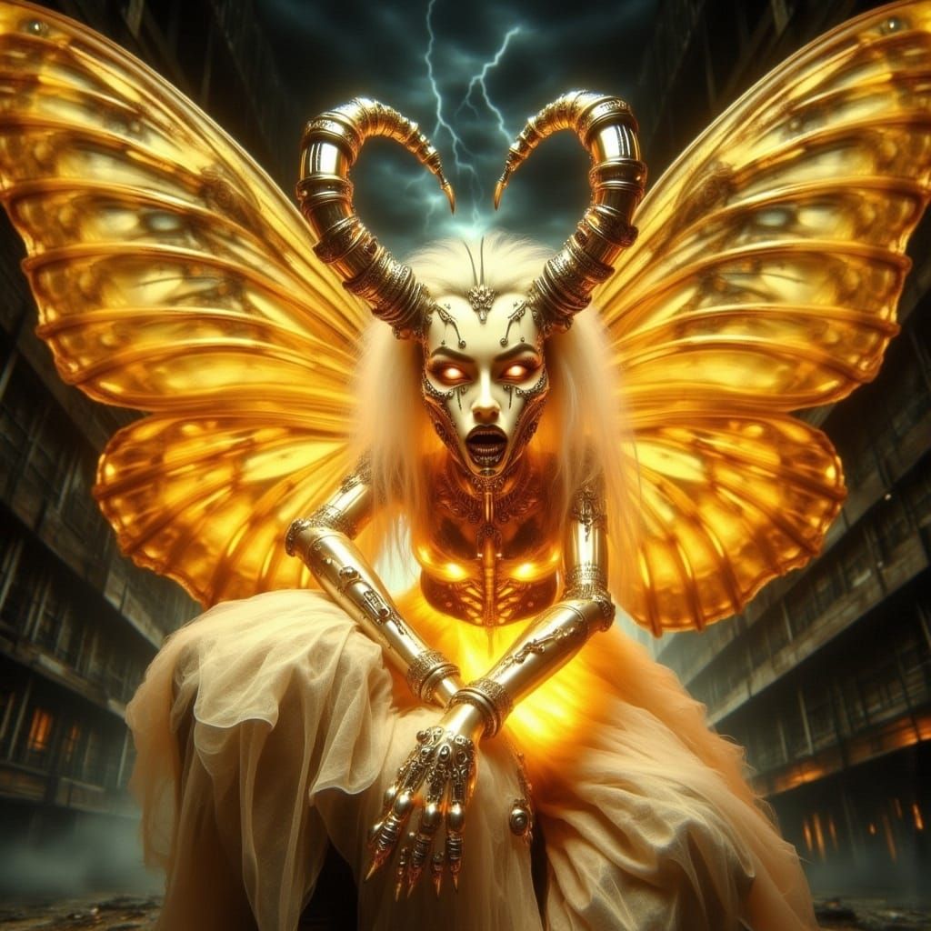 CyberGothica: Demonic Butterfly in Toxic Amber