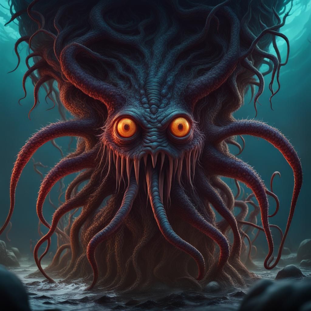 Demonic Eldritch Sea Monkeys in Detailed Digital Art