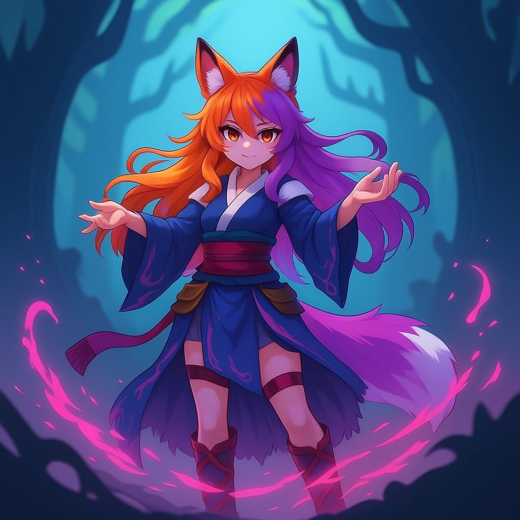 Corrupted Magic Fox Girl