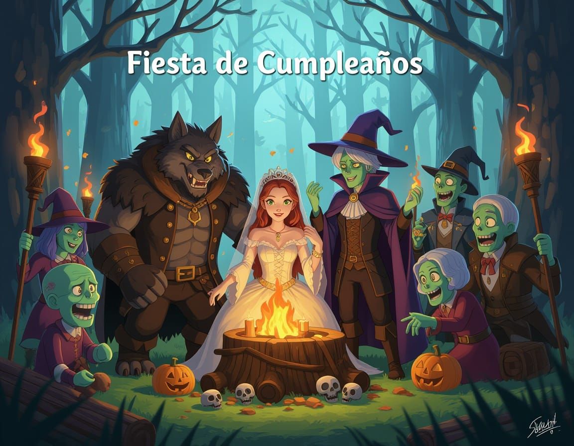 Monsters Celebrate Birthday in Haunted Forest