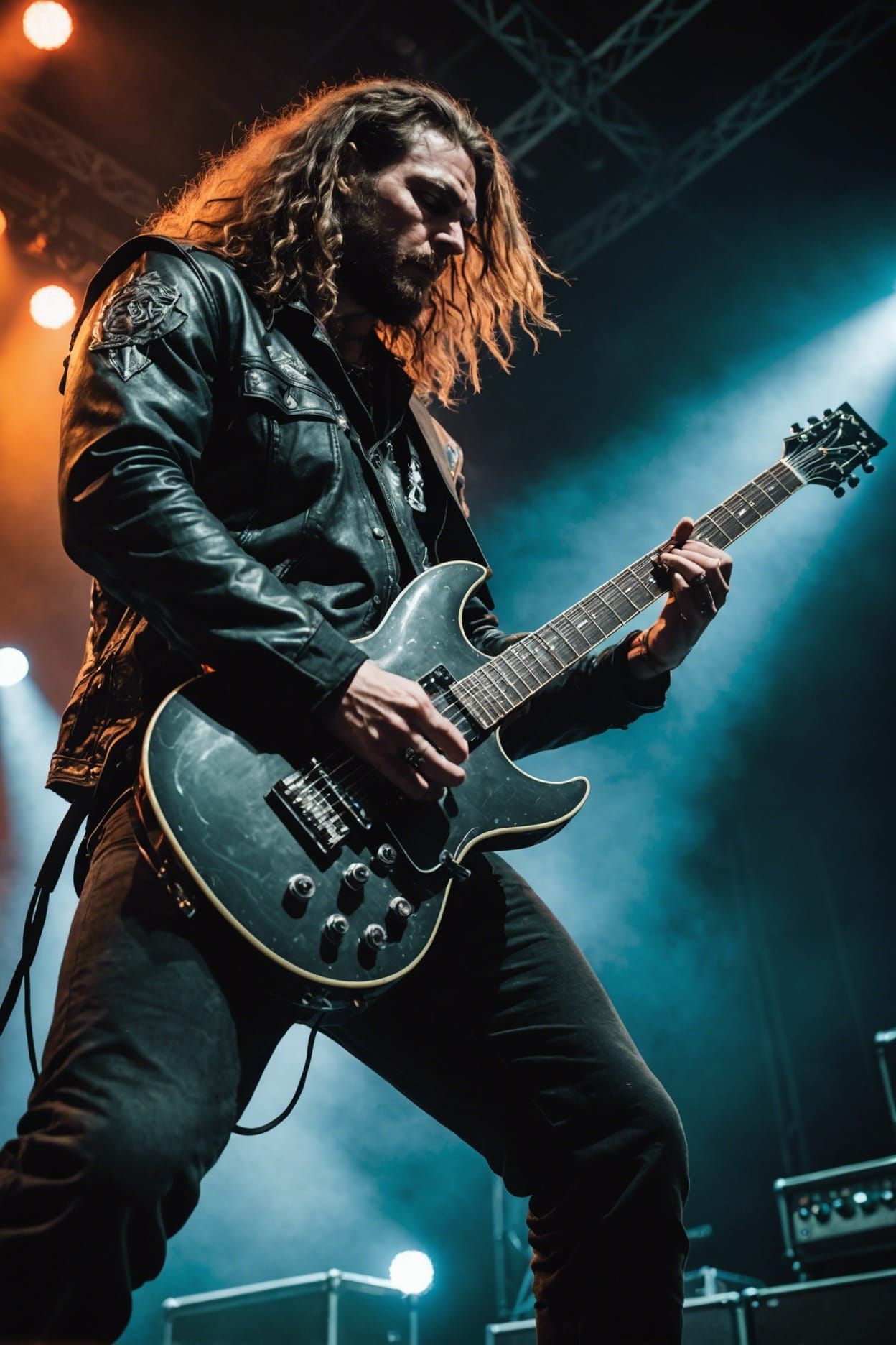 Heavy Metal Guitarist on Stage