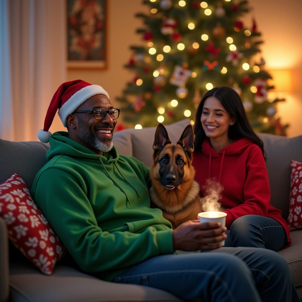 Warm Christmas Gathering in Vibrant, Pixar-Inspired Style