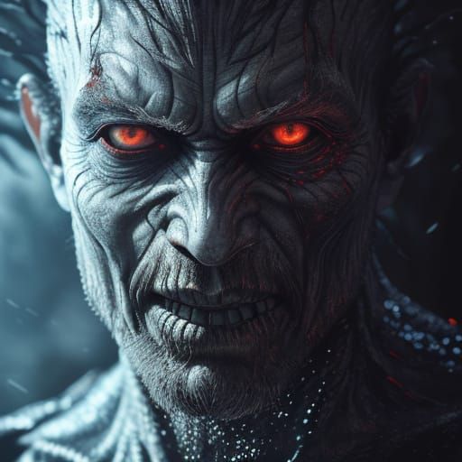 Terrifying Faceless Humanoid in Dark Forest - Photorealistic...