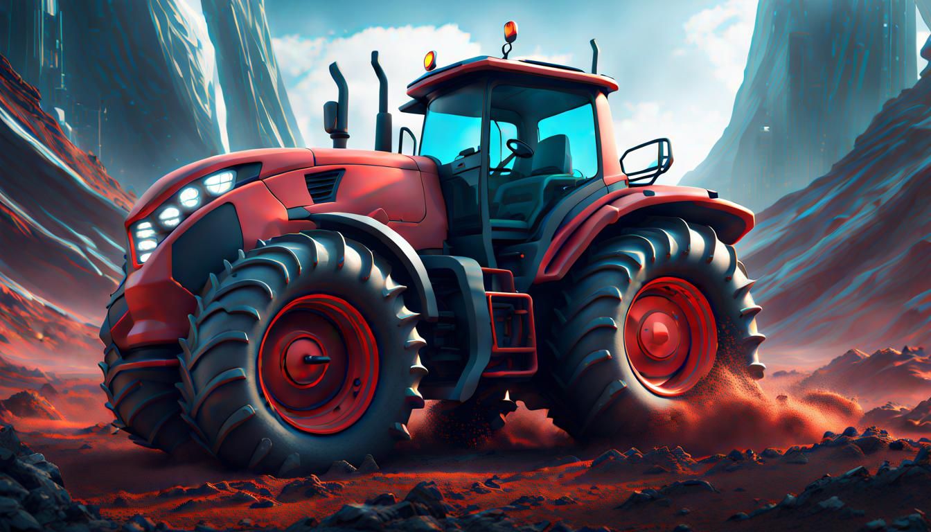 Futuristic High Powered Tractor in Detailed Matte Style