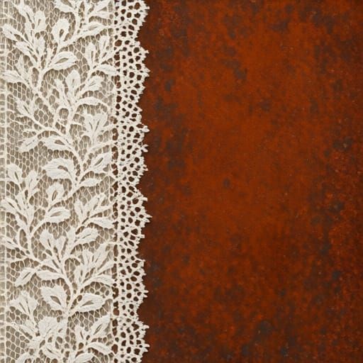 White Lace and Rust Collage