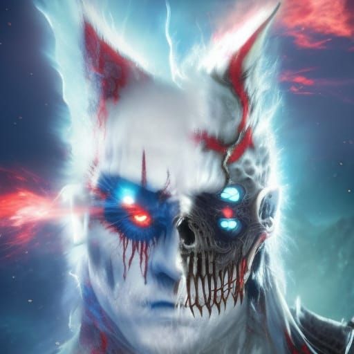 Obsidian Tiger Close-Up: Biopunk Alien Deity Portrait