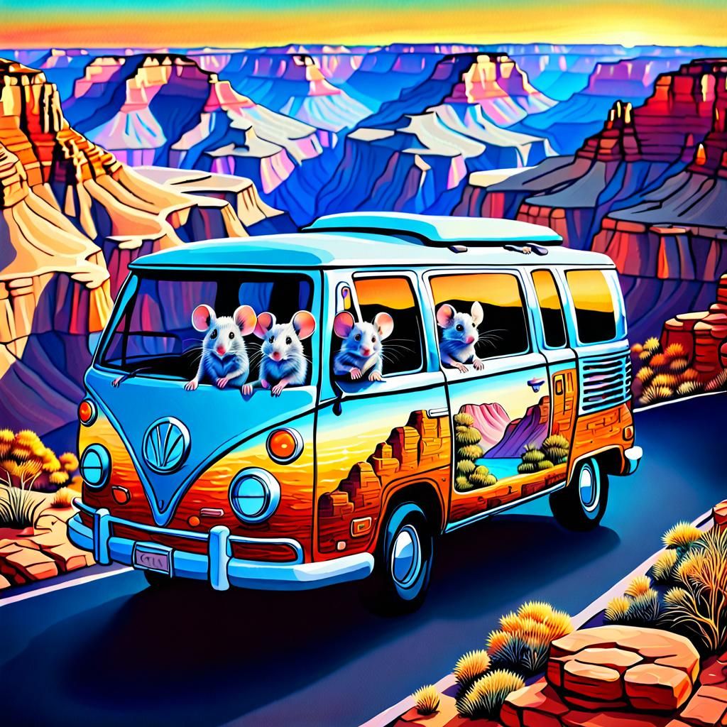 Mouse Family Vacation at the Grand Canyon