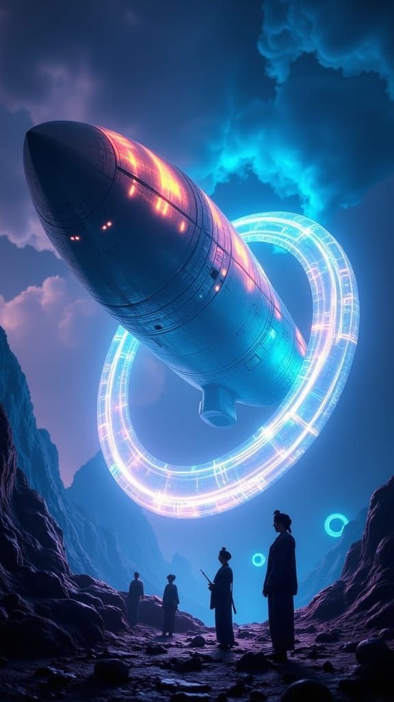 Cosmic Invasion: A Colossal Spaceship Emerges from a Gargant...