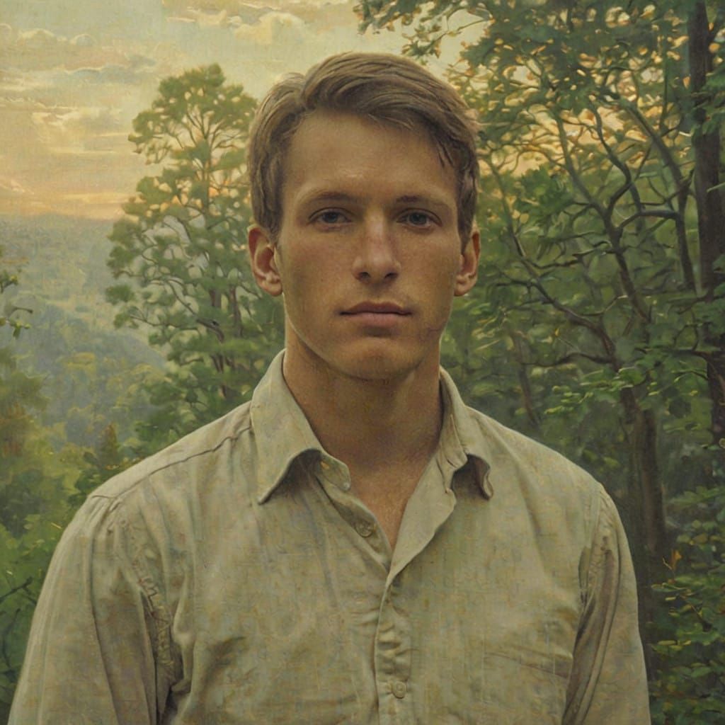 Romantic Gentleman Amidst Lush Forest