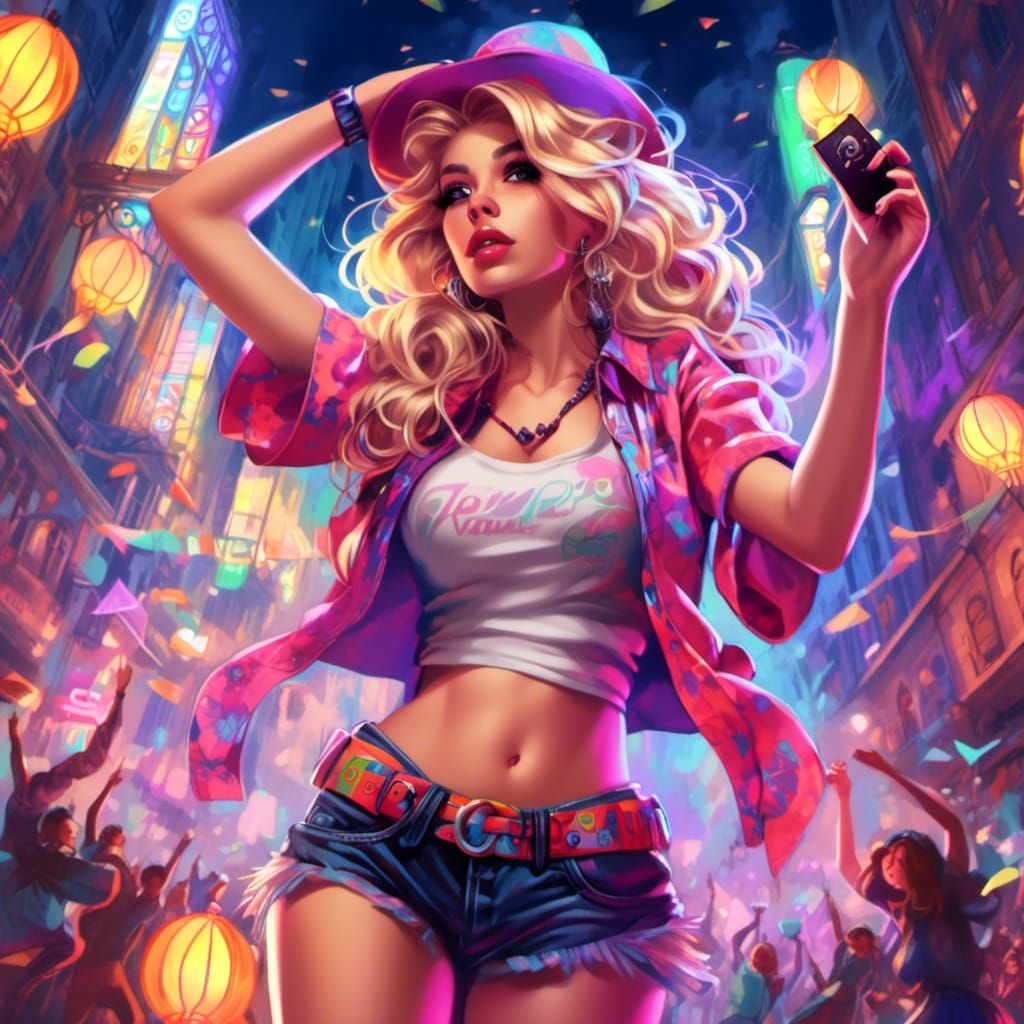 1960s Woman in Metropolis with Art Nouveau Flair