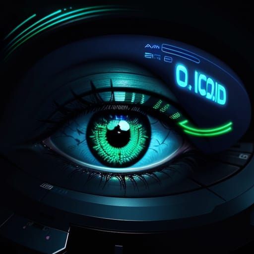 Sci-Fi Computer Eye Gazer with Neon Lights