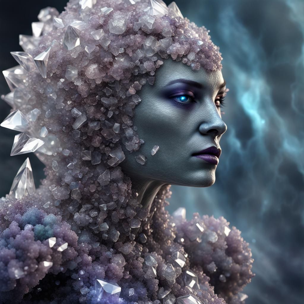 Crystal Golem Leader with Gemstone Details