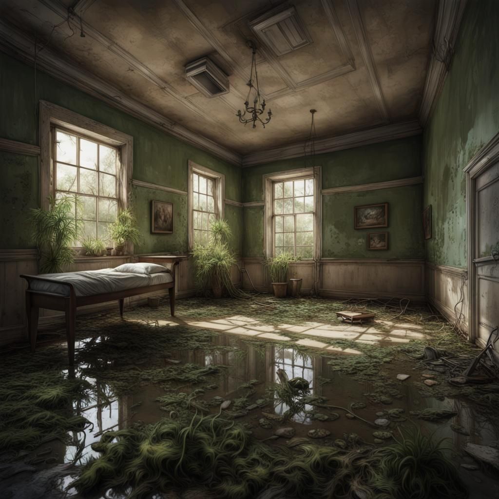 Overgrown Asylum Room in Photorealistic Detail