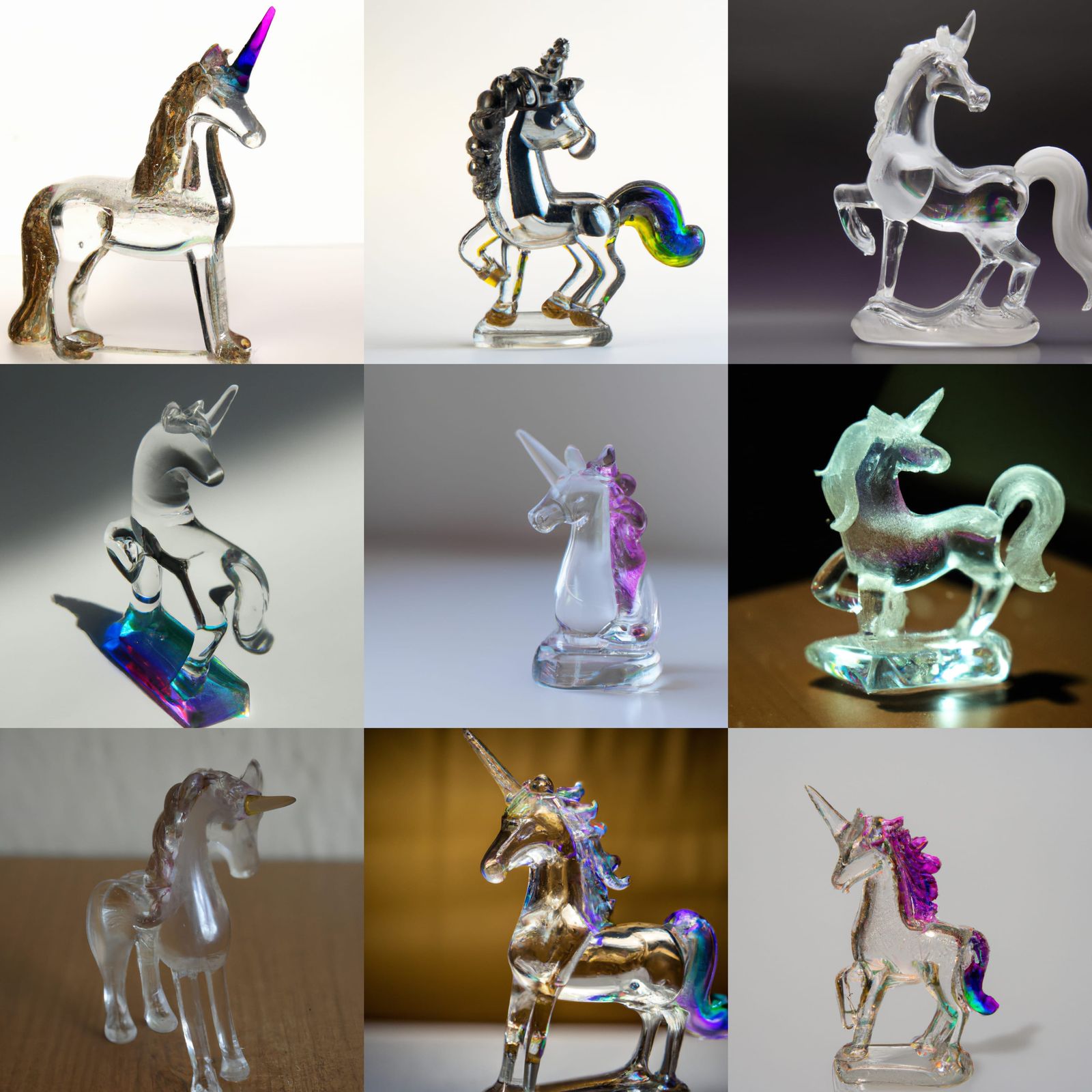 Elegant Glass Unicorn Figurine