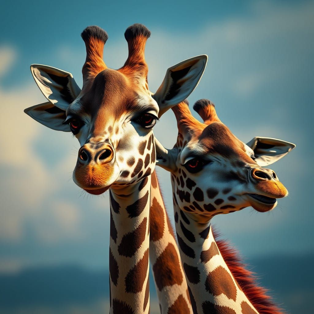 Giraffes in Vibrant, Photorealistic Environments