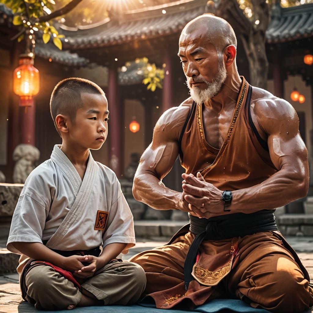 Master and Apprentice Shaolin Monks