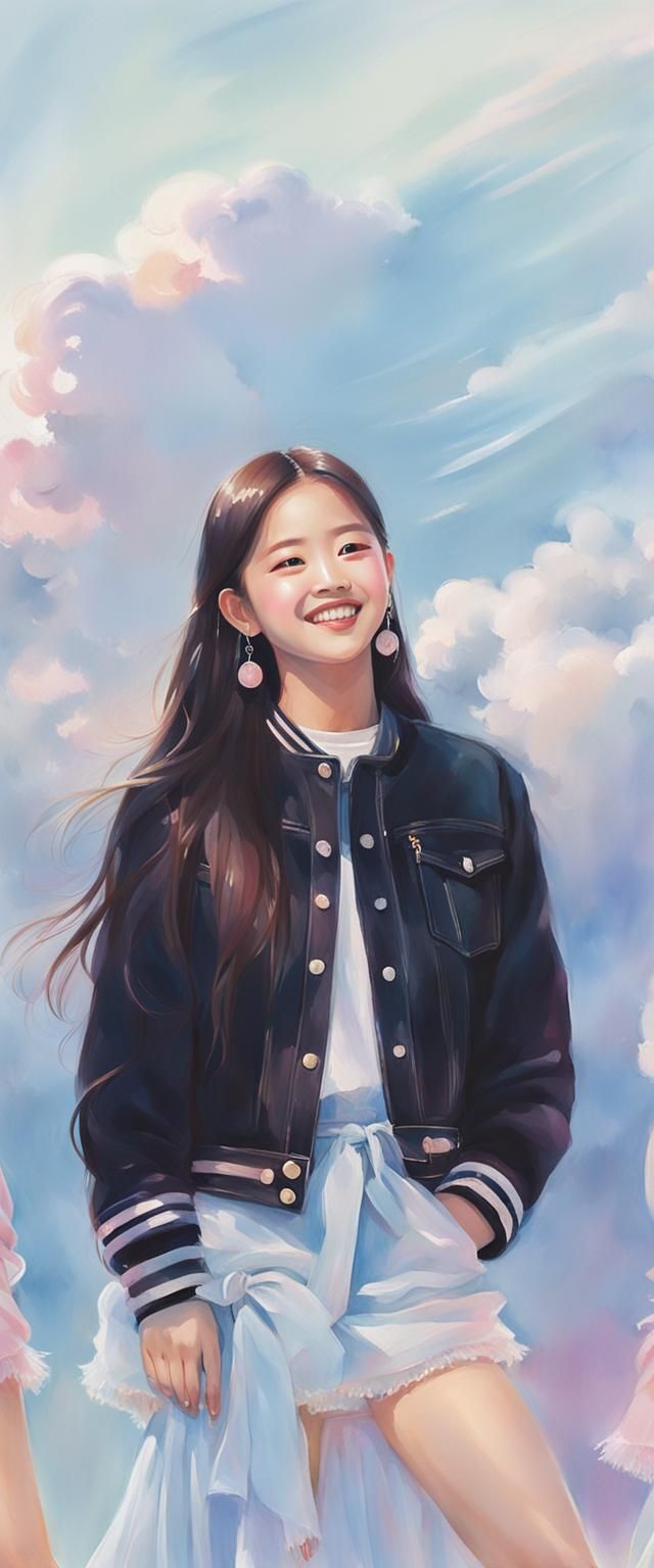 Blackpink Portrait in Soft Pastel Watercolor Style