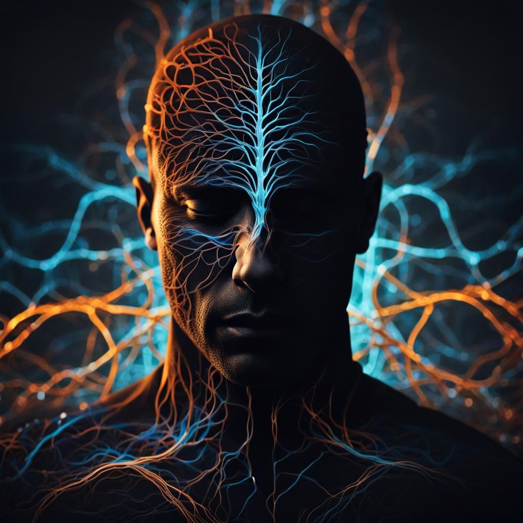 Complex Neural Network Within Human Silhouette