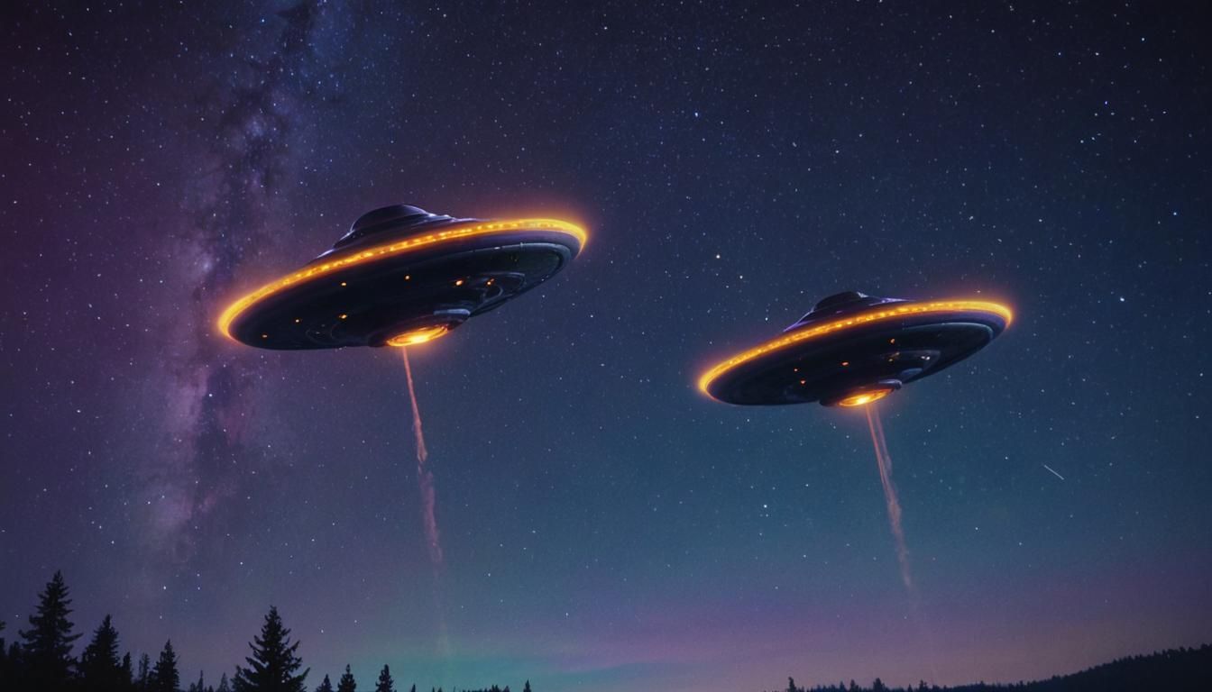 UFOs in Starry Sky: Cinematic Concept Art