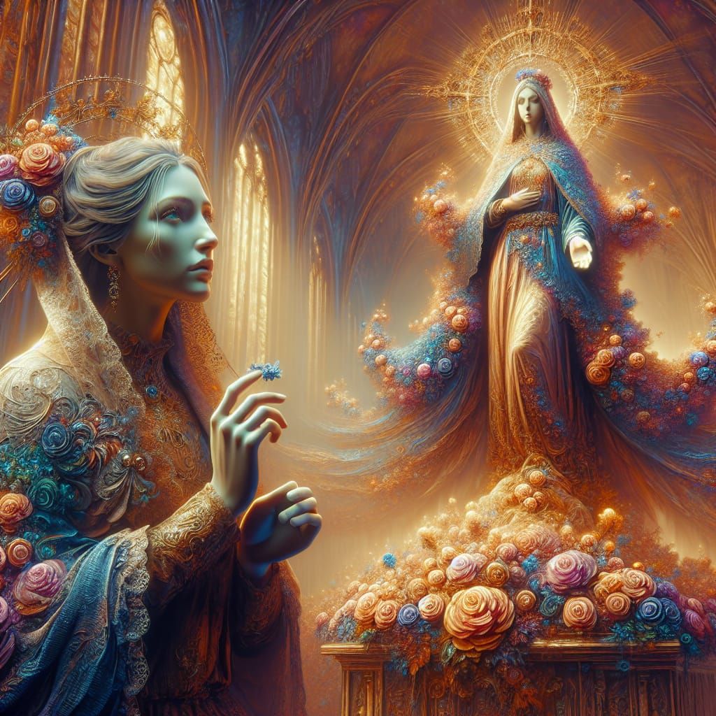 Our Lady of Faith: Detailed Matte Painting in 8k