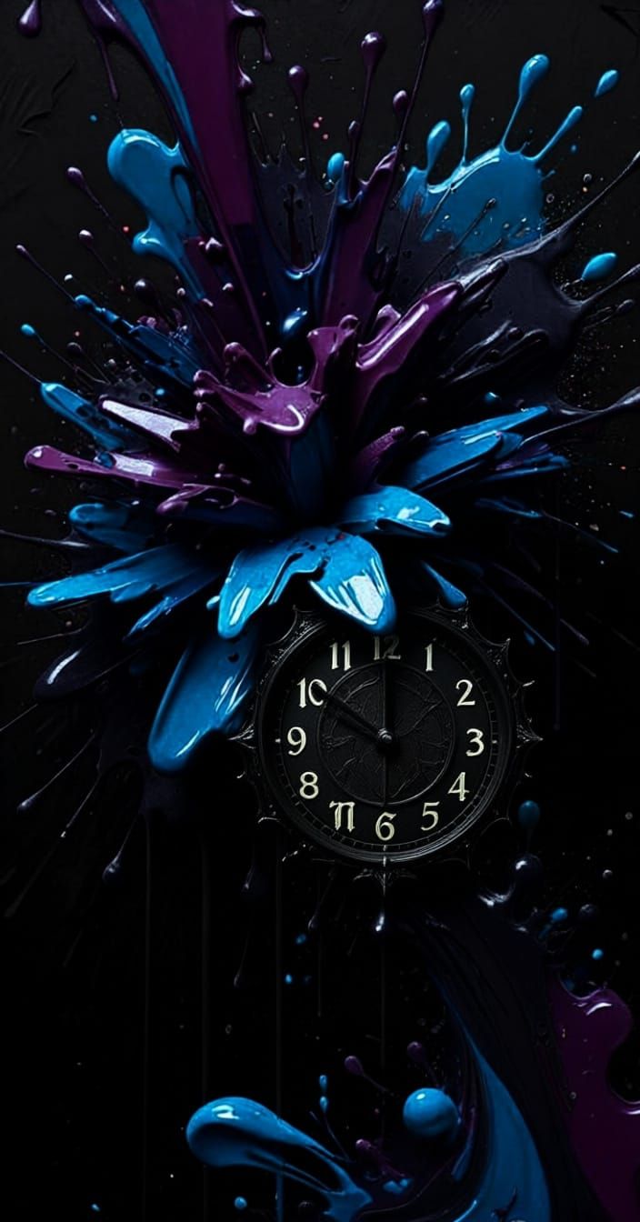 Vibrant Abstract Art with Sharp Edges and Dark Outlines