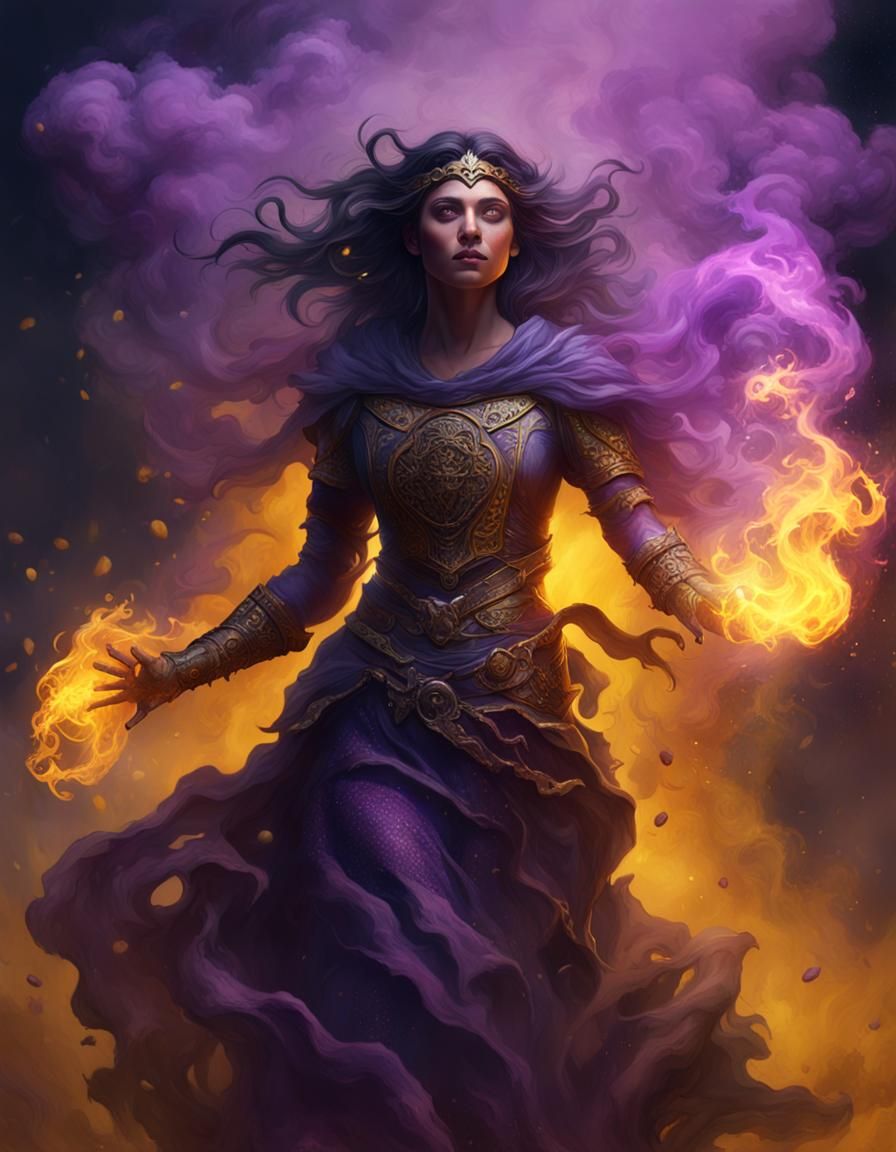 Woman Rising from Smoke: Dark Fantasy Concept Art
