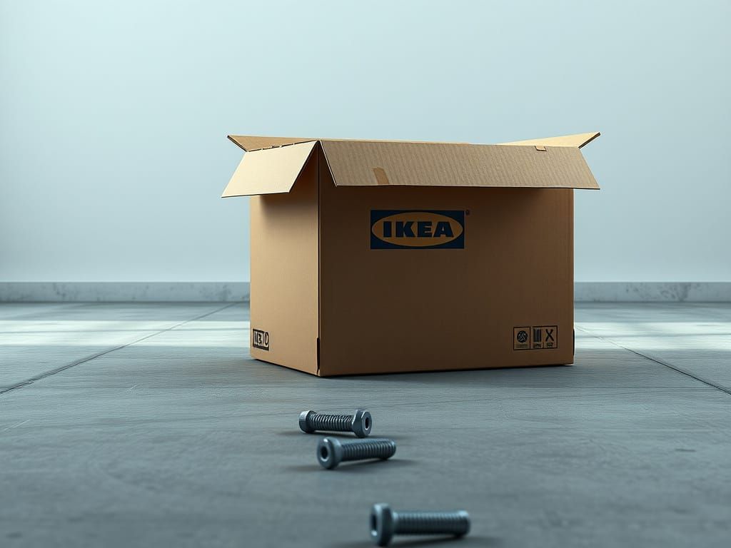 Meticulously Rendered Cardboard Box Scene in Dark, High-Cont...