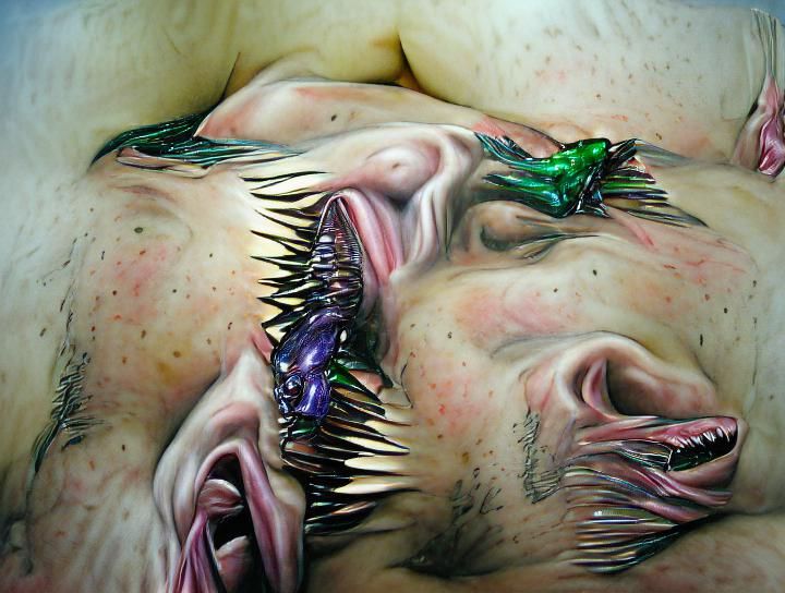 Iridescent Spiked Nightmare in Hyperrealism
